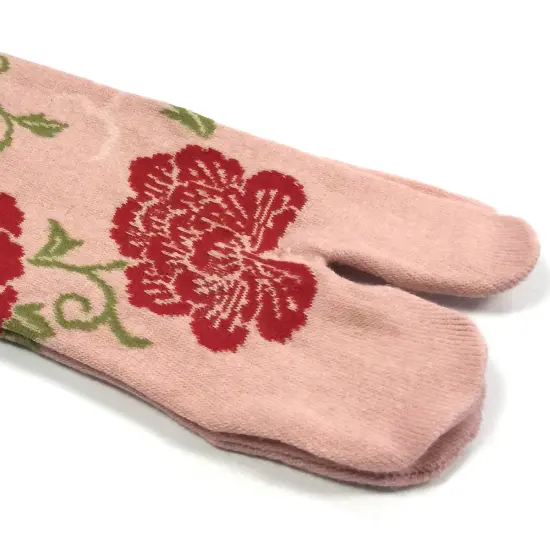 Wrapables Tabi Flip-Flop Socks (Set of 3), Rose & Peony, Black, Beige, Pink {6}
