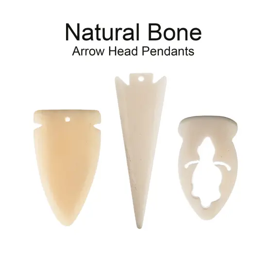 John Bead Arrow Head Natural Bone Pendants {1}