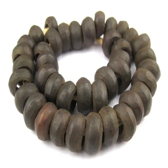 The Bead Chest Brown Bone Beads - Full Strand of Fair Trade African Beads (Ring, Brown) {3}
