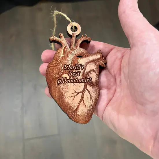 Worlds Best phlebotomist HEART - Cedar Ornament {4}