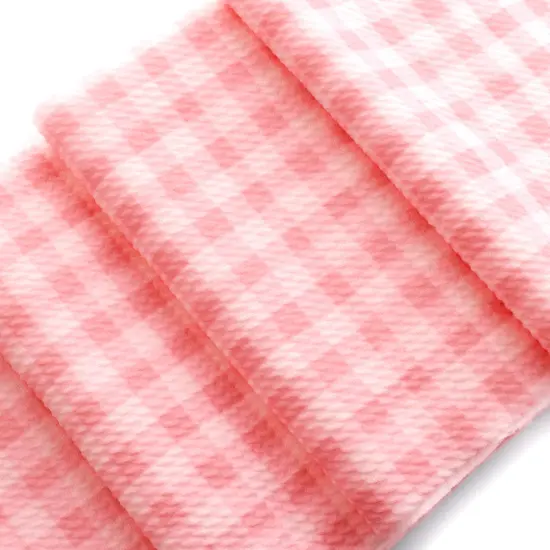 Pink Gingham Plaid Bullet Fabric {2}