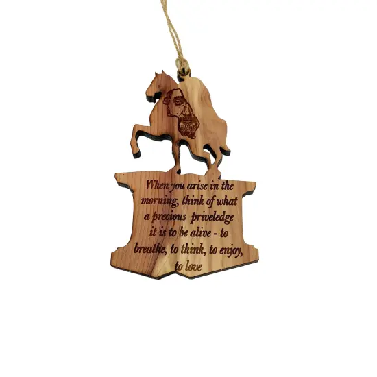 When you Arise in the Morning Marcus Aurelius CEDAR Ornament {2}