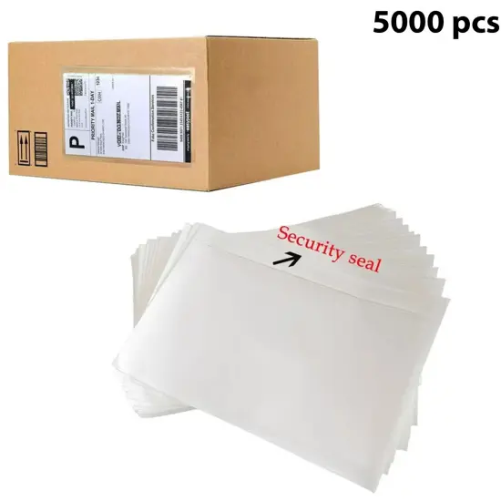 Clear Self-Adhesive Top Loading Packing List Shipping Label Envelopes Pouches 7.5" x 5.5" {1}
