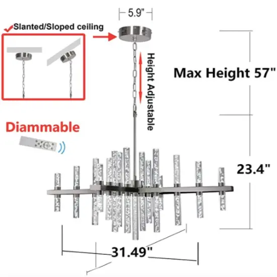 Delano Chandelier Silver {4}