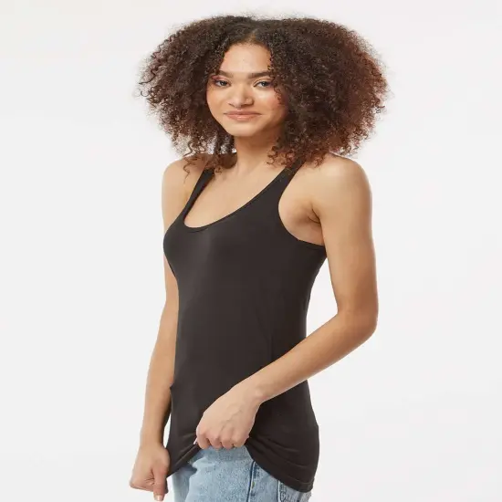 Tultex&reg; Women's Poly-Rich Racerback Tank Top - 190 Heather charcoal {7}