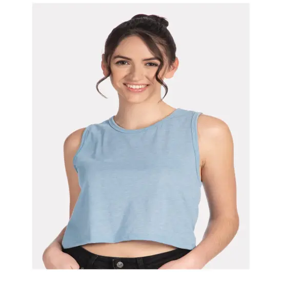 Next Level&reg; Women's Festival Crop Tank Stonewash denim {1}