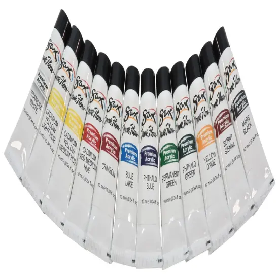 Sax Premium Acrylic Paint, Assorted Colors, 0.34 Ounce Tube {1}