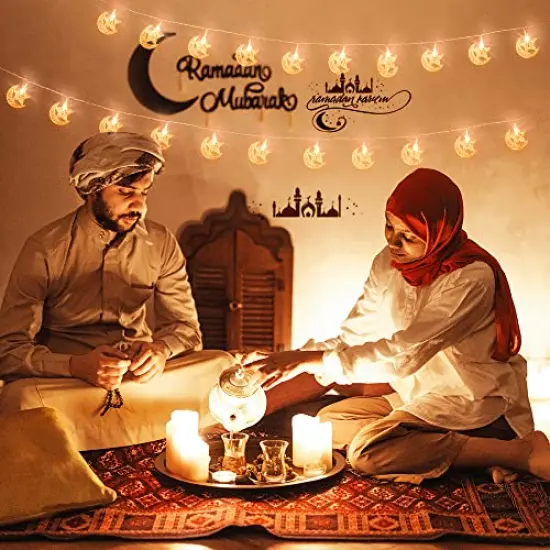 40 LED Moon and Star String Lights - 20ft USB and Battery Powered Fairy Lights for Indoor and Outdoor Decorations, Christmas, Bedroom, Party, Ramadan, Camping and Classroom {4}