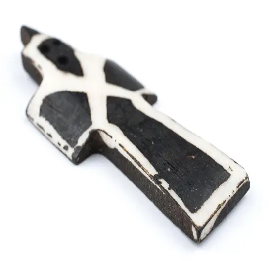 The Bead Chest Handmade Batik Bone Cross Pendant from Kenya &ndash; African Tribal Design &ndash; Essence &ndash; Fair Trade Ethically Sourced Jewelry Making Charm {3}