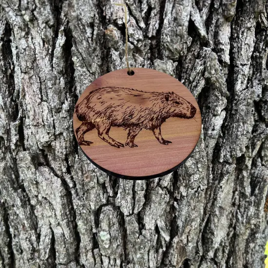 Capybara - Cedar Ornament {3}
