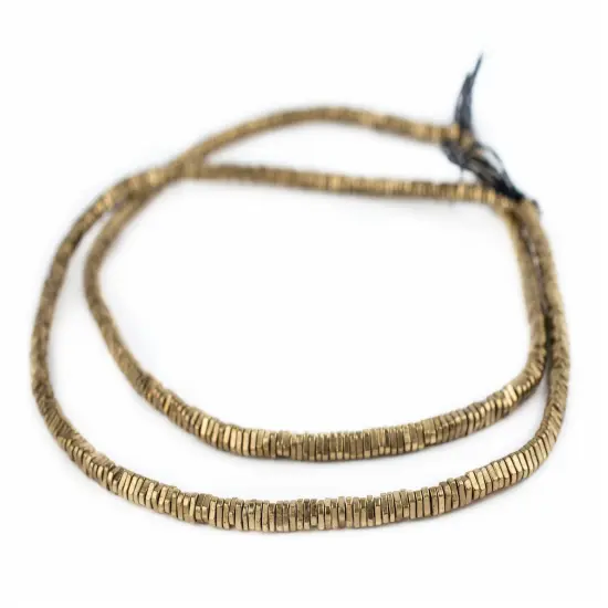 The Bead Chest Faceted Brass Triangle Heishi Beads (4mm) {3}