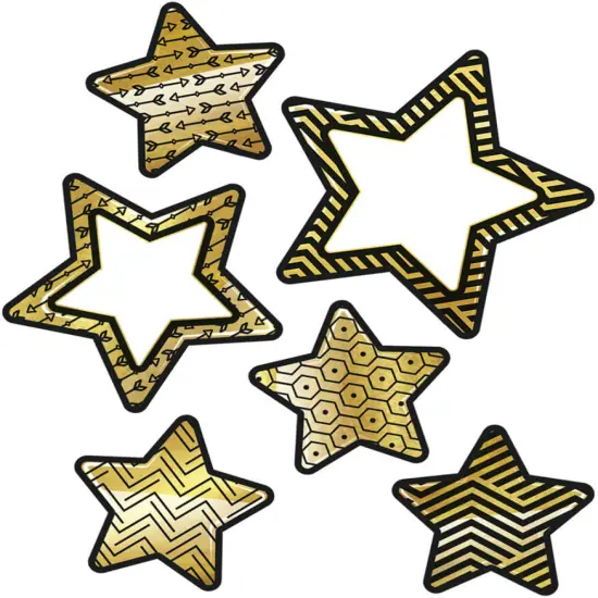 Carson Dellosa Sparkle and Shine 36-Piece Star Cutouts, Gold Foil Space Theme Bulletin Board Decorations for Labels, Cubbies, Locker Decorations, Posterboard, and Classroom Decor {3}