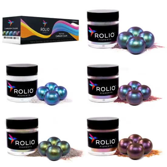 Rolio Chameleon Mica Powder - 5 Color Shift Powder Pigment Set {1}