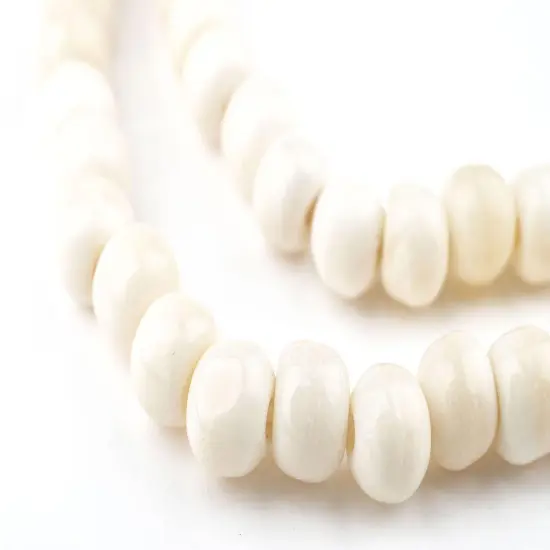 The Bead Chest 108 8mm White Bone Mala Beads - Handmade Fair Trade Nepal Prayer Rosary Beads Necklace for Mediation, Yoga, Jewelry Making, Crafts {1}