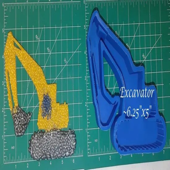 Excavator Silicone Freshie Mold {1}