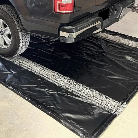 Costway Garage Floor Mat Non-Slip Containment Mat for Waterproof Protection Black Middle/Large {2}