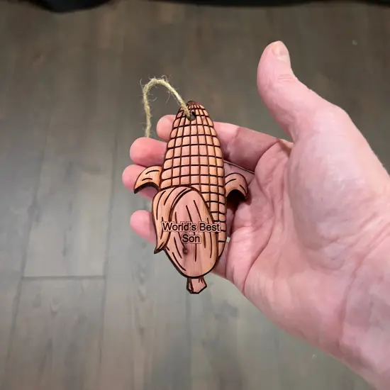 Worlds Best Son Corn on the cob - Cedar Ornament {4}