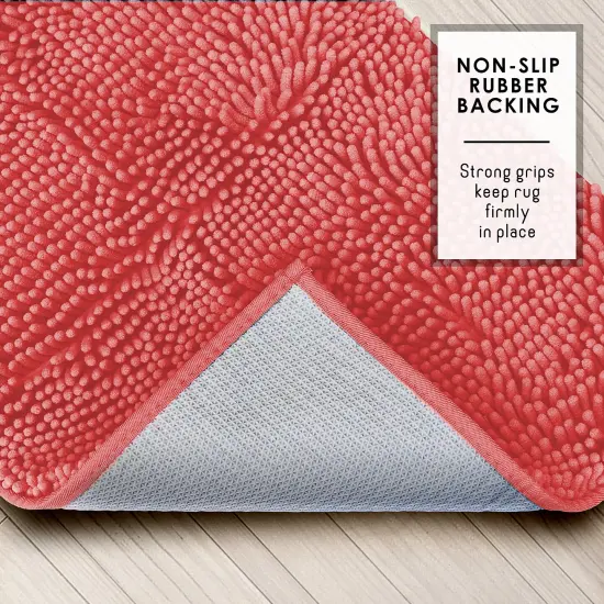 Hearth & Harbor Chenille Bath Mat Rose {2}