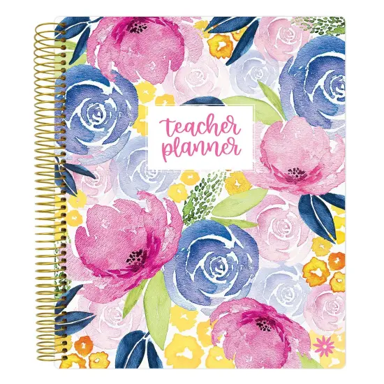 bloom daily planners Undated Teacher Planner & Calendar, Watercolor Floral {1}