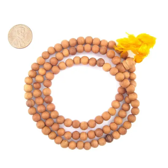 The Bead Chest 6mm Sandalwood Mala Beads: Fragrant Aromatic Wooden Meditation Beads for Yoga, Jewelry, Necklace, Chanting Genuine Nepal Product {2}