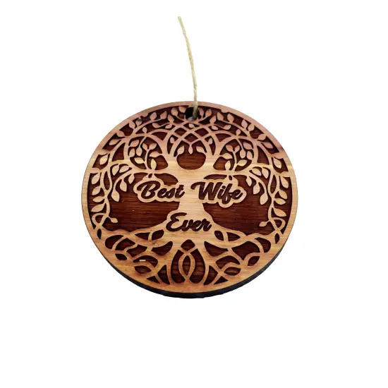 Best Wife Ever Celtic Tree of Life - Cedar Ornament {1}