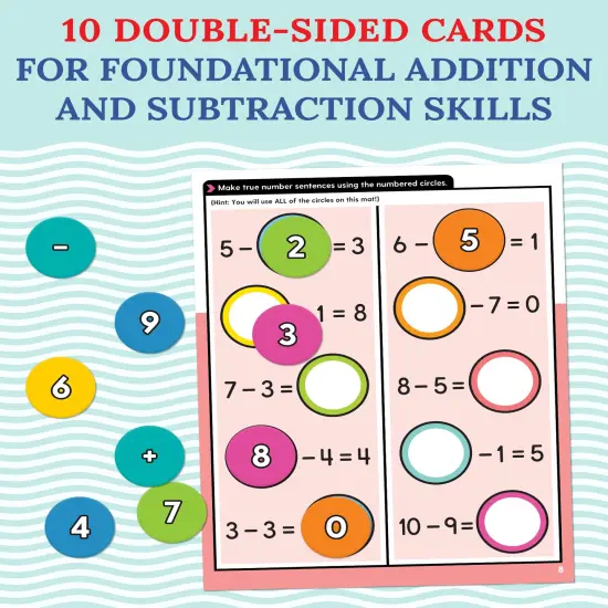 Carson Dellosa 22-Piece Number Sentence Edu-Clings Set, Dry Erase Mats and Silicone Math Manipulatives, Addition and Subtraction Mathematics Practice for Kids {2}