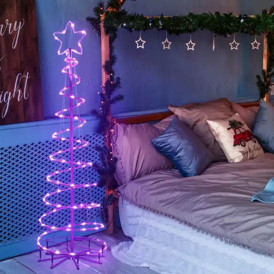 16 Modes Spiral Lighted Christmas Tree Outdoor Yard Decorations {6}