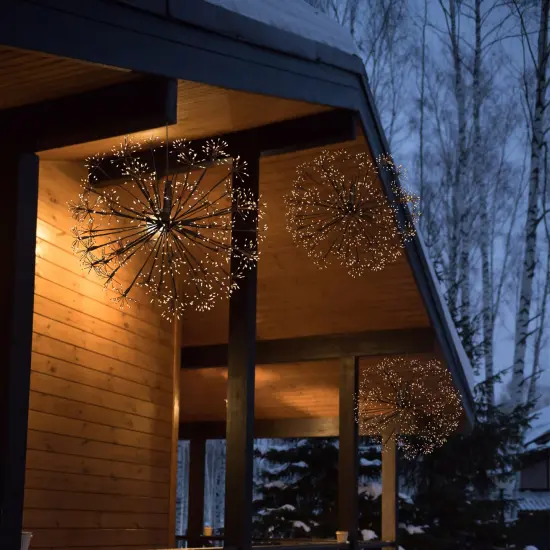 Northlight LED Lighted Starburst Ball Christmas Decoration - Micro Fairy Warm White - 20" Brown {4}