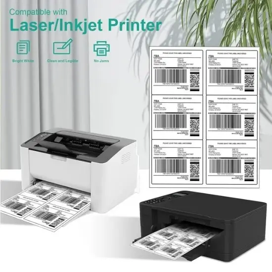 Shipping Address Labels for Laser, Easy to Peel, Total 3 1/3" x 4" {4}