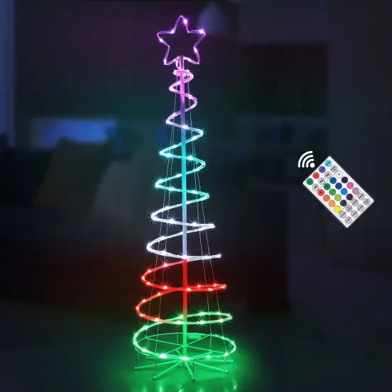 16 Modes Spiral Lighted Christmas Tree Outdoor Yard Decorations {1}