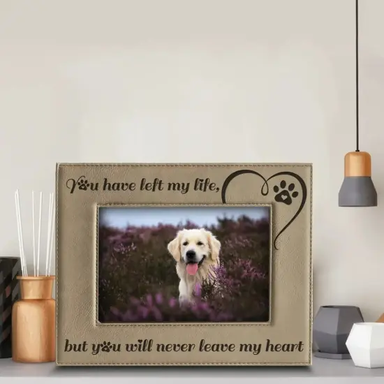 Engraved Leather Picture Frame {4}