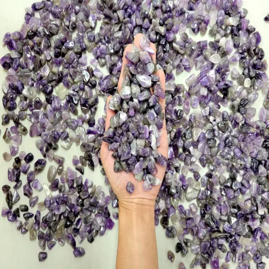 Drilled Tumbled Amethyst Crystal Chips {1}
