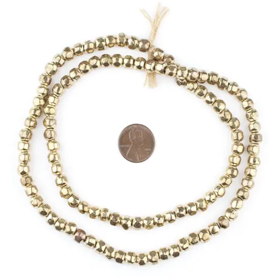 The Bead Chest Gold Rounded Nugget Beads 6mm, Full Strand of Quality Metal Spacers for DIY Jewelry Design {2}