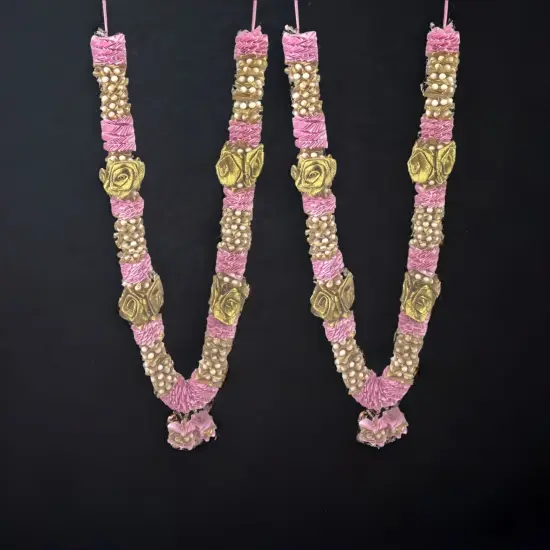 2ct Wedding Garland, Varmala Rose Garland, Artificial, Shadi, Indian Milni Mala, Statue Idol Haar , Muslim Punjabi, Nikah Jaimala, Floral Lei, Bridal Necklace {1}