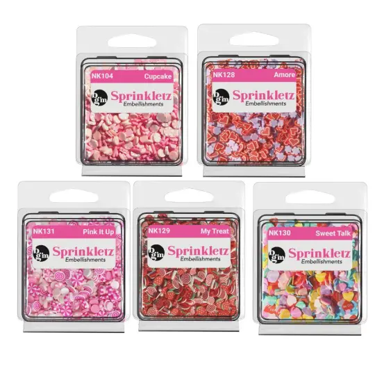 Buttons Galore and More Sprinkletz - Tiny Polymer Clay Embellishments - Love Bundle 60 grams {1}
