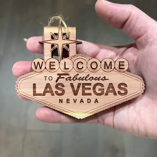 Welcome to Las Vegas - Cedar Ornament {6}