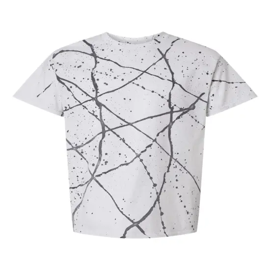 Dyenomite&reg; Splatter Short Sleeve Crewneck T-Shirt White/ black {1}