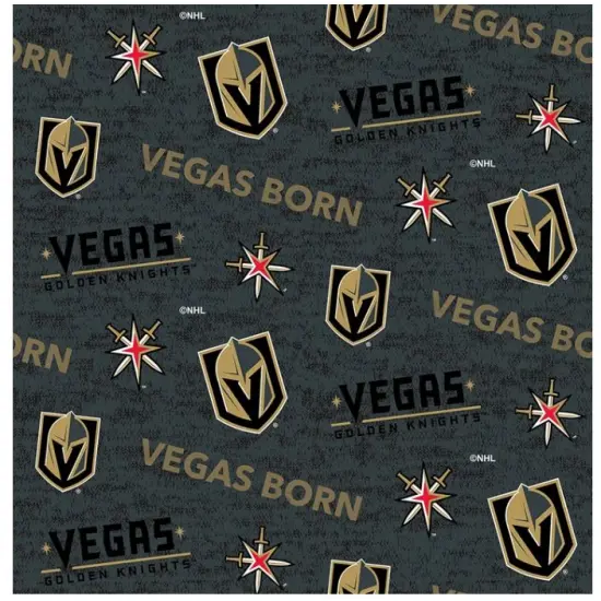 Sykel Enterprises NHL Team Cotton Fabric-Las Vegas Golden Knights Vegas Born Cotton Quilting Fabric {1}