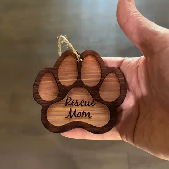Rescue Mom - Cedar Ornament {4}