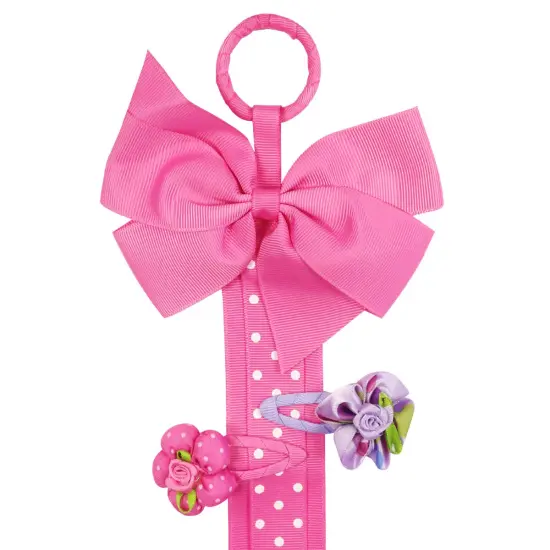 Wrapables Hair Clip and Hair Bow Holder, Hot Pink Polka Dots {2}
