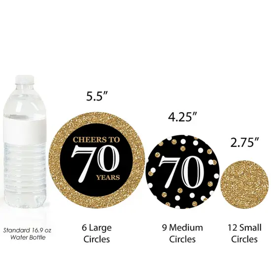 Big Dot of Happiness Adult 70th Birthday - Gold - Birthday Party Giant Circle Confetti - Party Decorations - Large Confetti 27 Count {4}