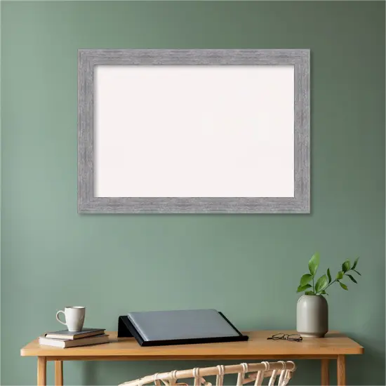 Bark Rustic Framed Corkboard, White Cork Grey {5}