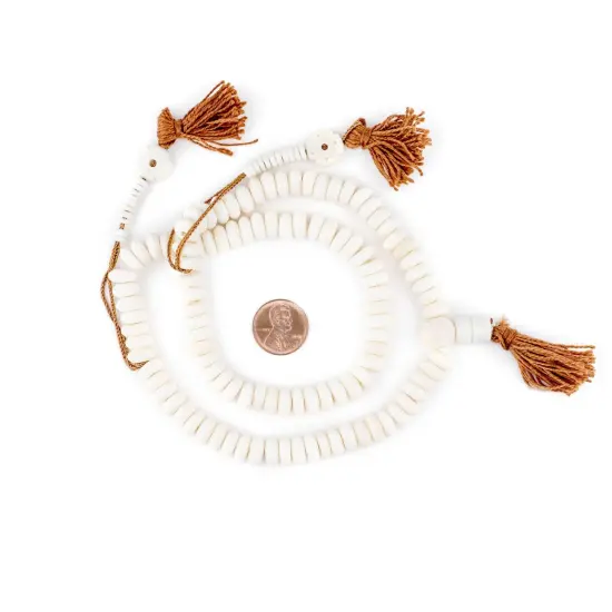 The Bead Chest White Bone Mala Disk Beads (8mm) {2}
