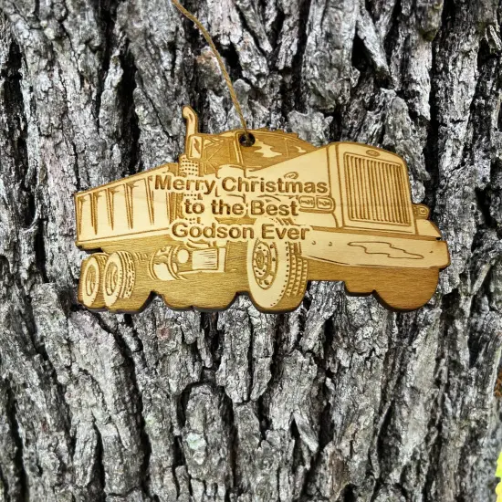 Merry Christmas to the best Godson Ever Dump Truck - Ornament {2}
