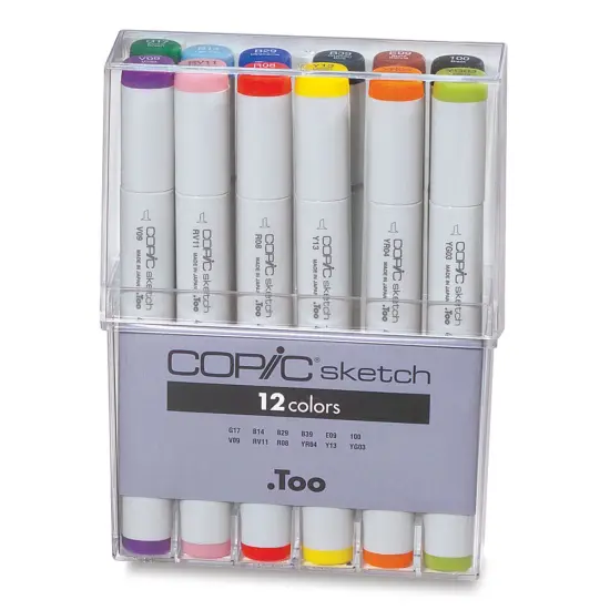 Copic Sketch Marker Set - Basic Colors, Set of 12 {1}