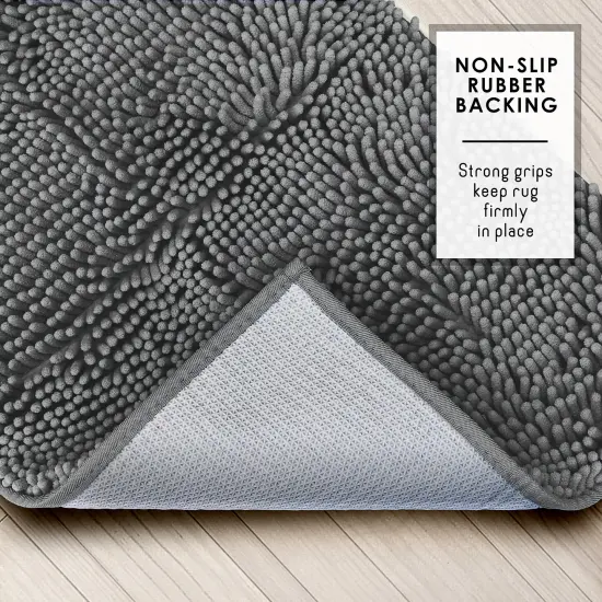 Hearth & Harbor Chenille Bath Mat Grey {2}