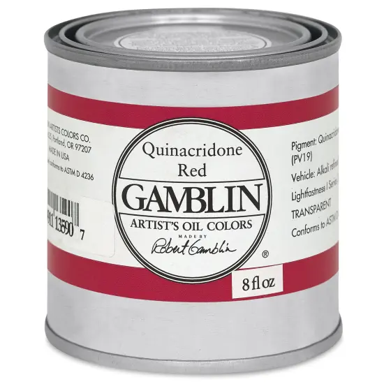 Gamblin Artist's Oil Color - Quinacridone Red, 8 oz Can {2}