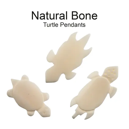 John Bead 5 Pieces Turtle Natural Bone Pendants {1}