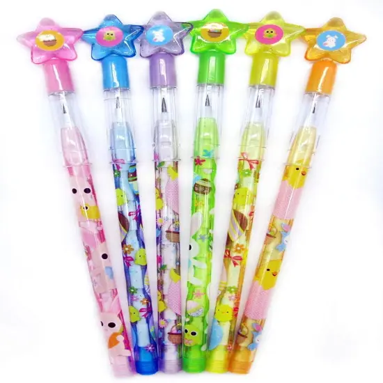 Tiny Mills 24 Pcs Multi Point Stackable Push Pencil Assortment with Eraser, Easter Basket Stuffer {2}