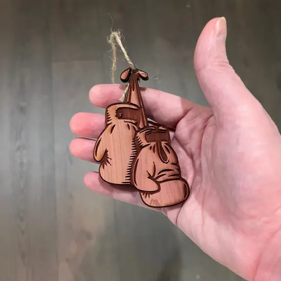 Boxing Gloves - Cedar Ornament {4}